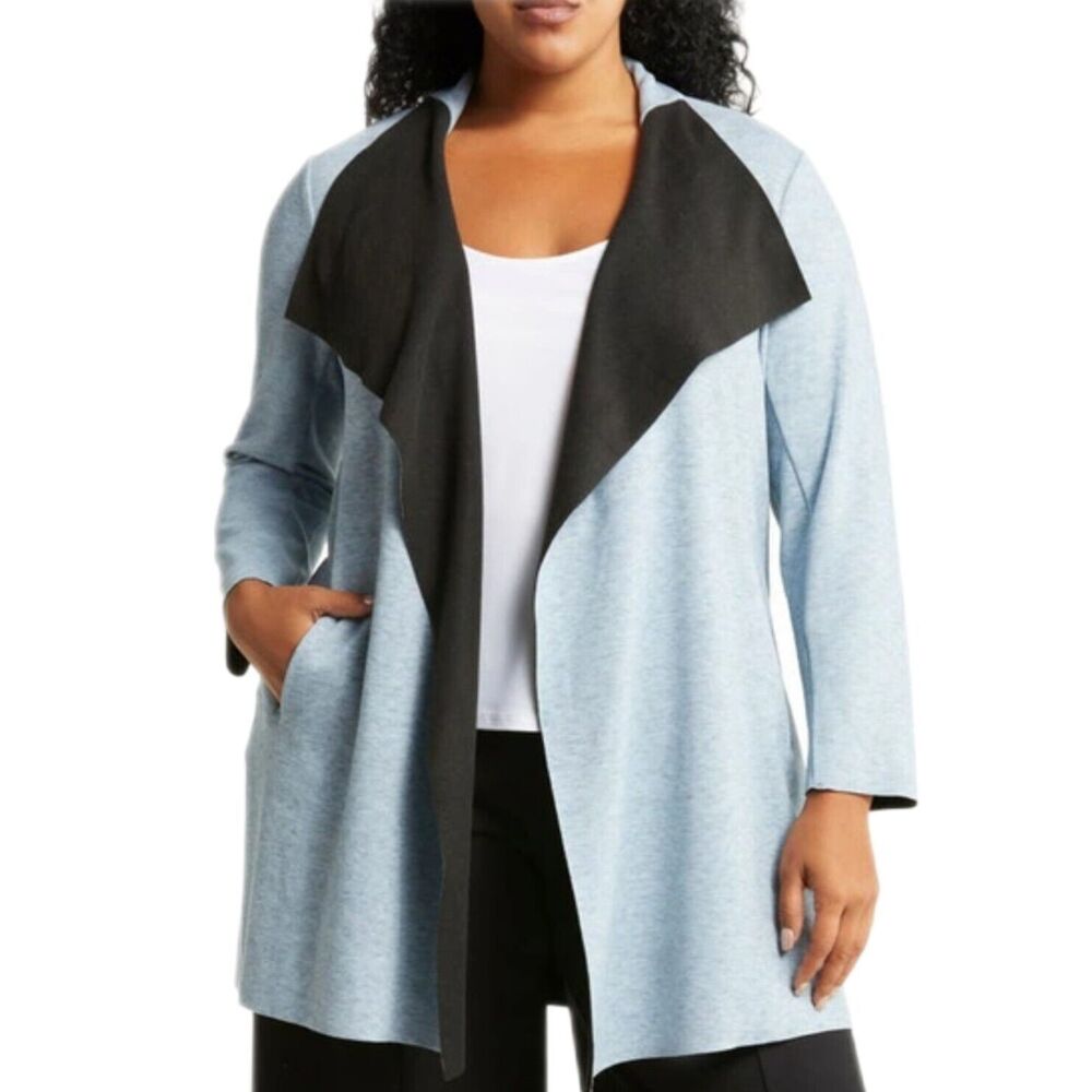 NEW Nic+Zoe Open Front Draped Cardigan Sweater Jacket Women XL Pocket Super Soft